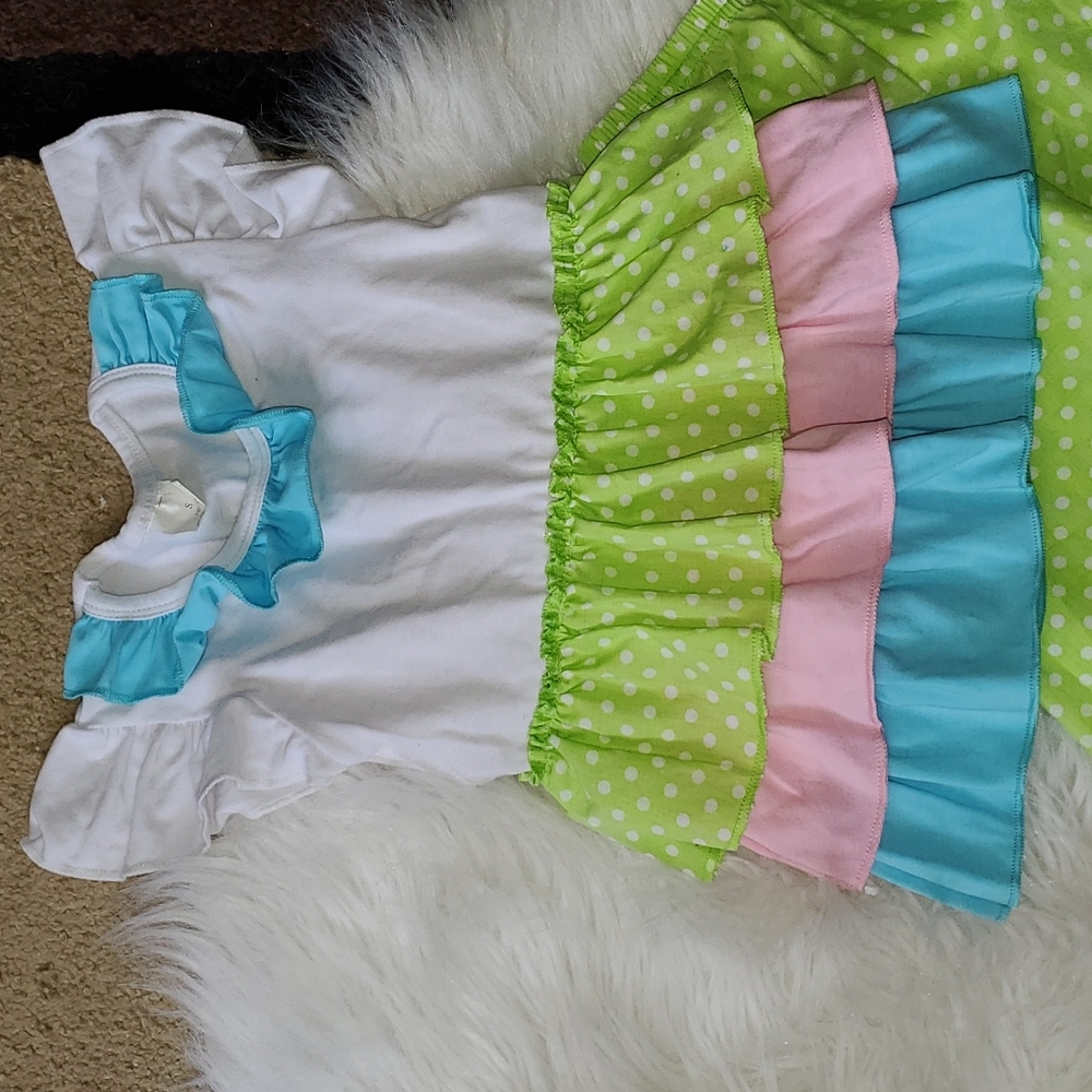Girl's boutique ruffle matching set outfit 2T-3T - Picture 2 of 6